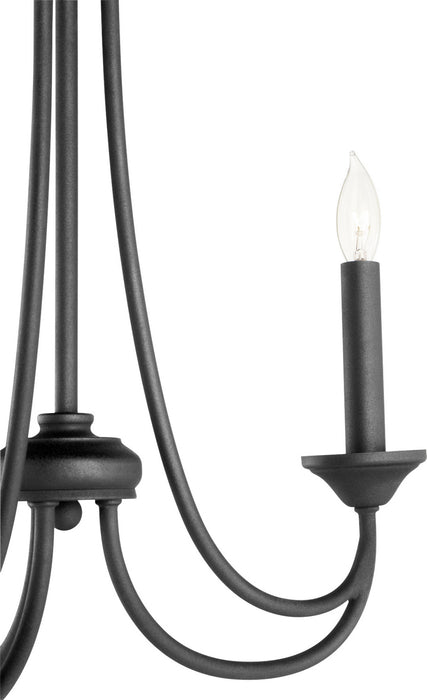 Three Light Chandelier from the Brooks collection in Noir finish