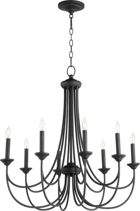Eight Light Chandelier from the Brooks collection in Noir finish