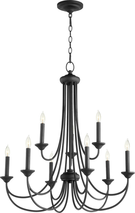 Nine Light Chandelier from the Brooks collection in Noir finish