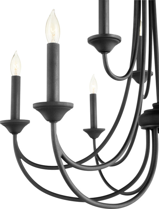 Nine Light Chandelier from the Brooks collection in Noir finish