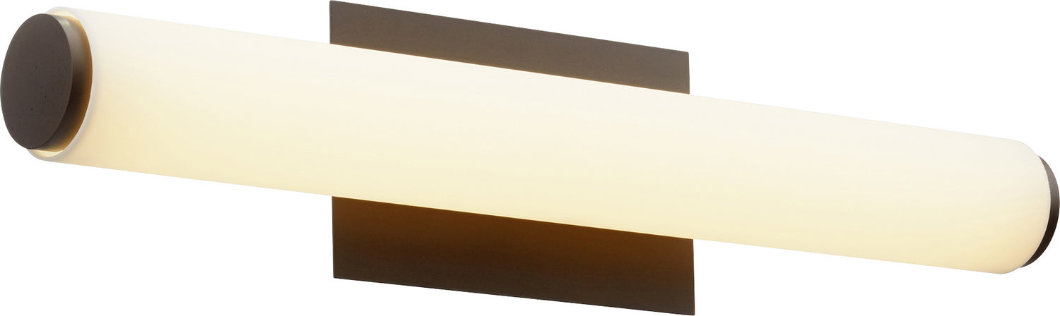 LED Vanity in Oiled Bronze w/ Matte White Acrylic finish