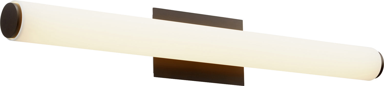 LED Vanity in Oiled Bronze w/ Matte White Acrylic finish