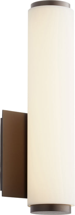 LED Wall Mount in Oiled Bronze w/ Matte White Acrylic finish