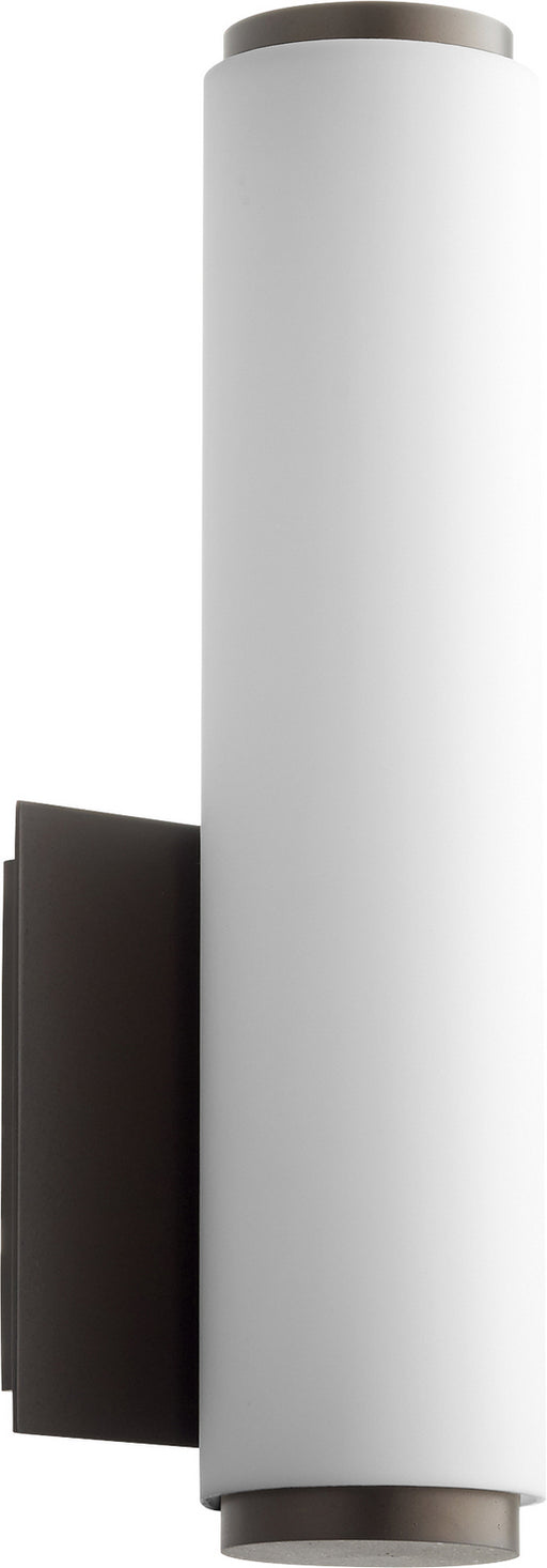 Quorum - 911-86 - LED Wall Mount - Oiled Bronze w/ Matte White Acrylic