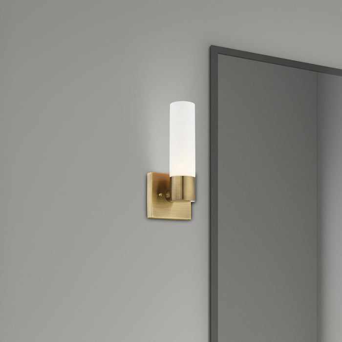 One Light Wall Sconce from the Aero collection in Antique Brass finish