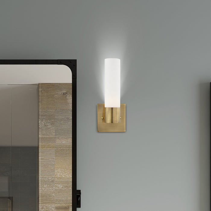 One Light Wall Sconce from the Aero collection in Antique Brass finish