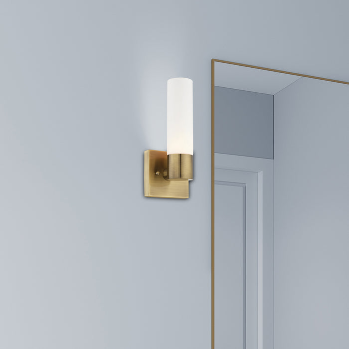 One Light Wall Sconce from the Aero collection in Antique Brass finish