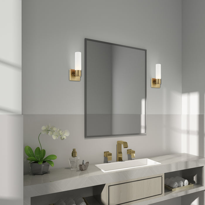 One Light Wall Sconce from the Aero collection in Antique Brass finish