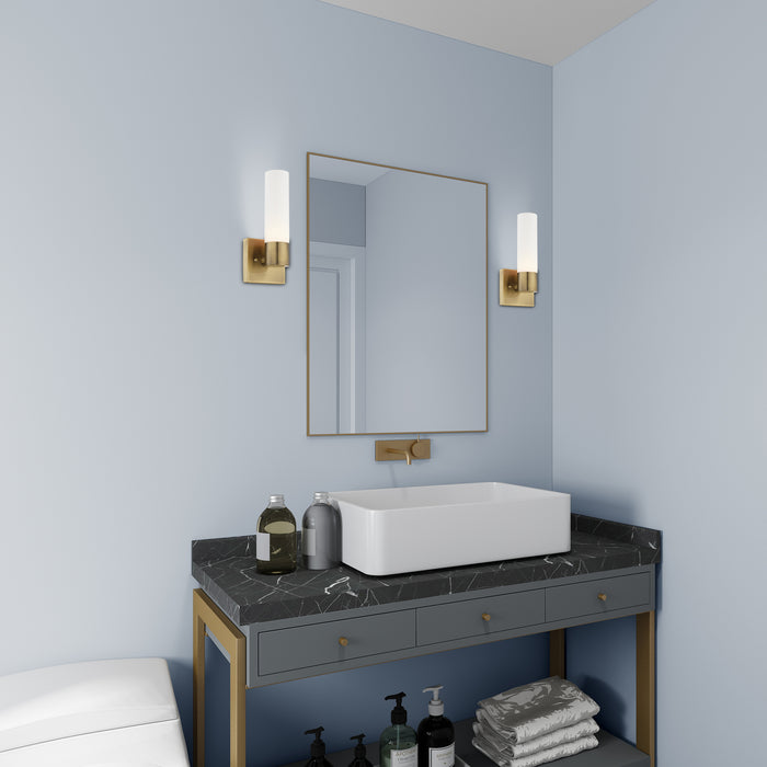 One Light Wall Sconce from the Aero collection in Antique Brass finish
