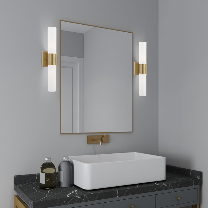 Two Light Bath Vanity from the Aero collection in Antique Brass finish