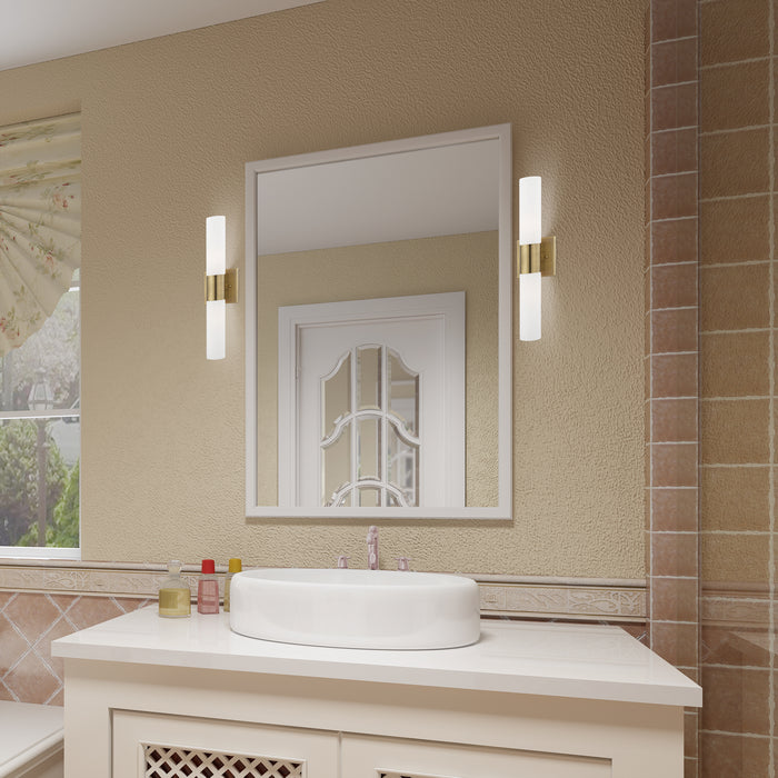 Two Light Bath Vanity from the Aero collection in Antique Brass finish
