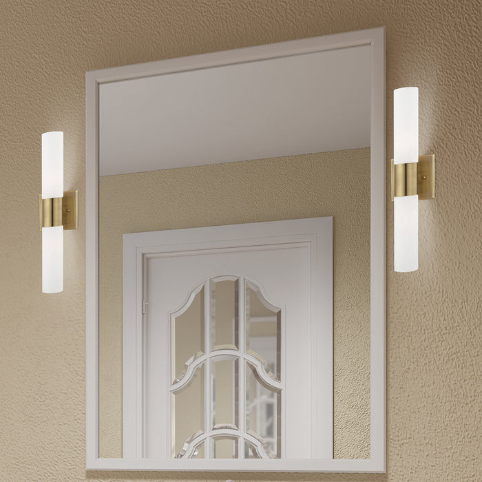 Two Light Bath Vanity from the Aero collection in Antique Brass finish