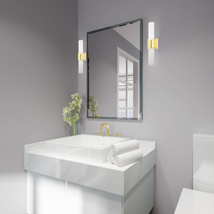 Two Light Bath Vanity from the Aero collection in Polished Brass finish