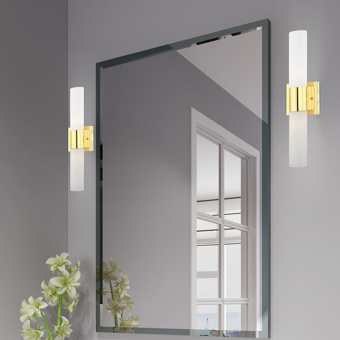 Two Light Bath Vanity from the Aero collection in Polished Brass finish