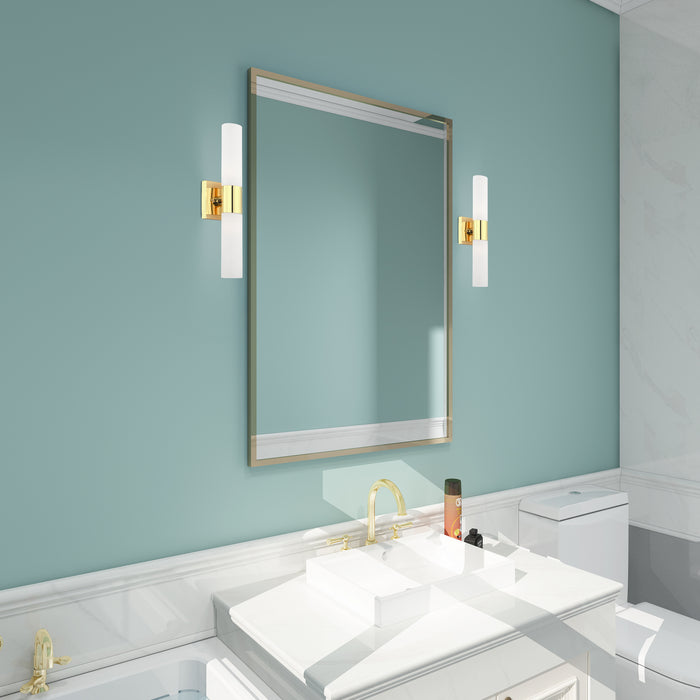 Two Light Bath Vanity from the Aero collection in Polished Brass finish