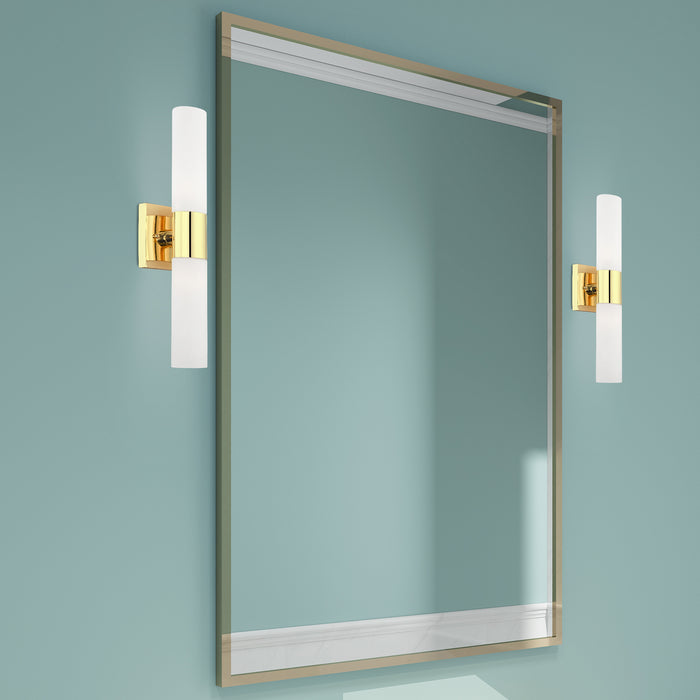 Two Light Bath Vanity from the Aero collection in Polished Brass finish