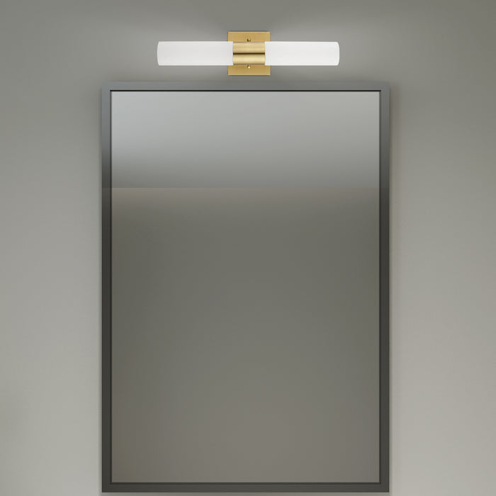Two Light Bath Vanity from the Aero collection in Satin Brass finish