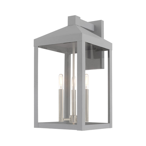Livex Lighting - 20585-80 - Three Light Outdoor Wall Lantern - Nyack - Nordic Gray