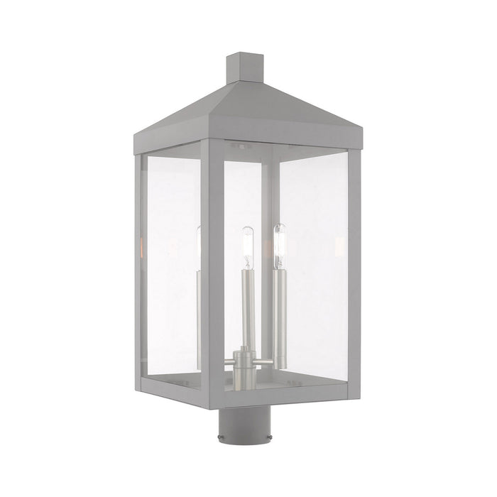 Livex Lighting - 20586-80 - Three Light Post-Top Lanterm - Nyack - Nordic Gray