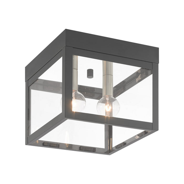 Livex Lighting - 20588-76 - Two Light Outdoor Ceiling Mount - Nyack - Scandinavian Gray
