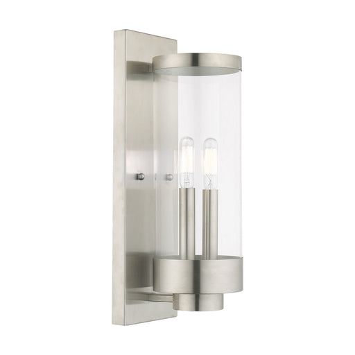 Livex Lighting - 20722-91 - Two Light Outdoor Wall Lantern - Hillcrest - Brushed Nickel