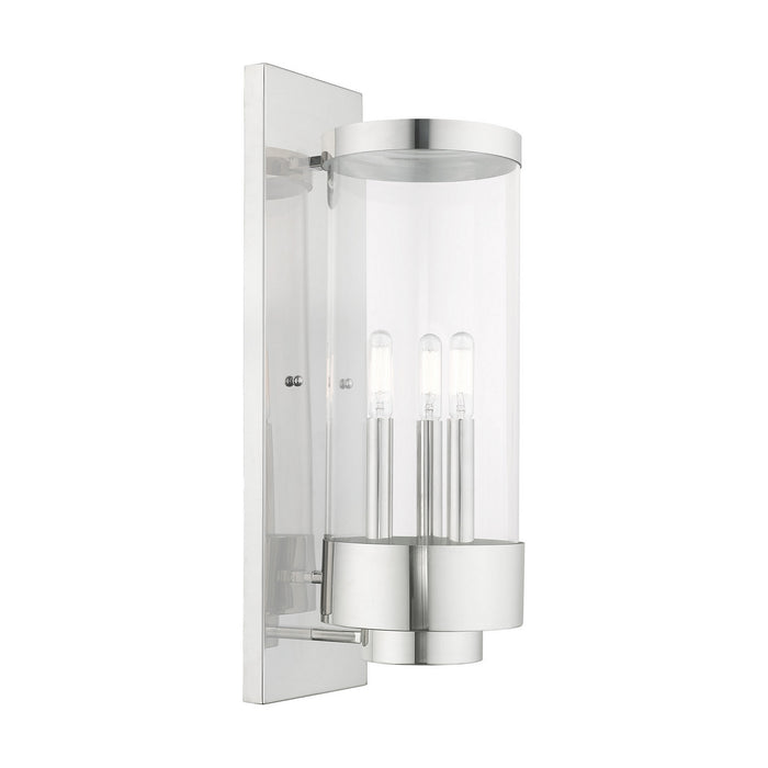 Livex Lighting - 20724-05 - Three Light Outdoor Wall Lantern - Hillcrest - Polished Chrome