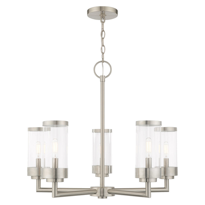 Livex Lighting - 20725-91 - Five Light Outdoor Chandelier - Hillcrest - Brushed Nickel