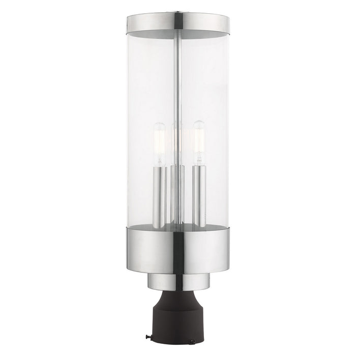 Livex Lighting - 20728-05 - Three Light Post-Top Lanterm - Hillcrest - Polished Chrome