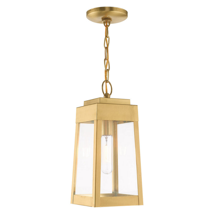 Livex Lighting - 20854-12 - One Light Outdoor Pendant - Oslo - Satin Brass