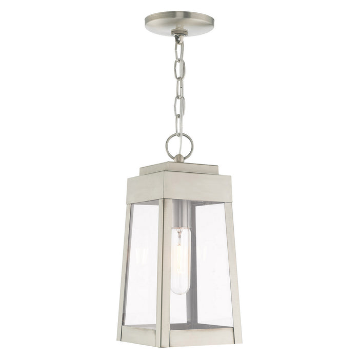 Livex Lighting - 20854-91 - One Light Outdoor Pendant - Oslo - Brushed Nickel
