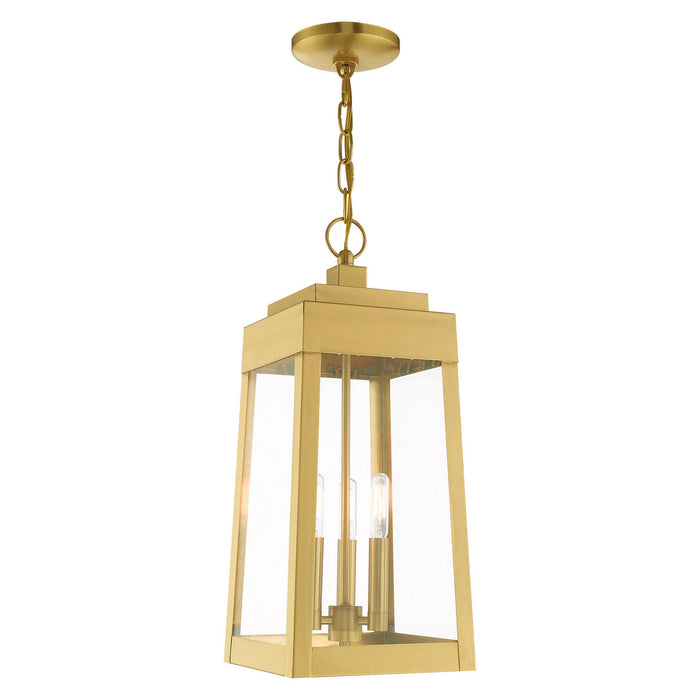 Livex Lighting - 20857-12 - Three Light Outdoor Pendant - Oslo - Satin Brass