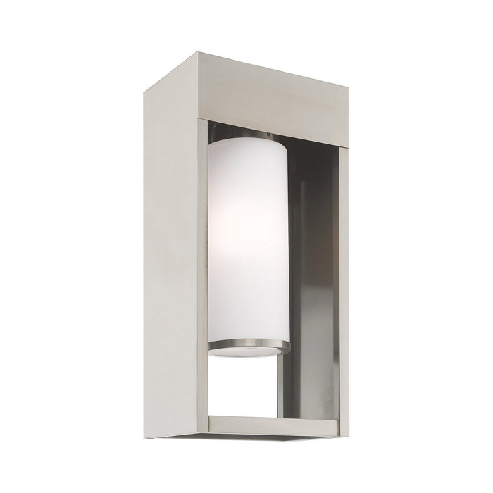 Livex Lighting - 20983-91 - One Light Outdoor Wall Lantern - Bleecker - Brushed Nickel