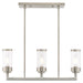 Livex Lighting - 40473-91 - Three Light Linear Chandelier - Hillcrest - Brushed Nickel