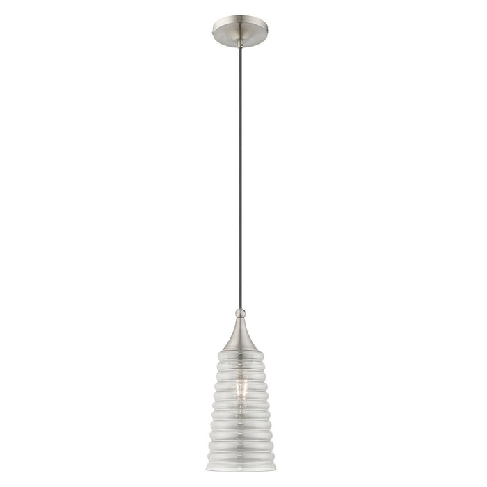Livex Lighting - 40647-91 - One Light Mini Pendant - Art Glass Mini Pendants - Brushed Nickel