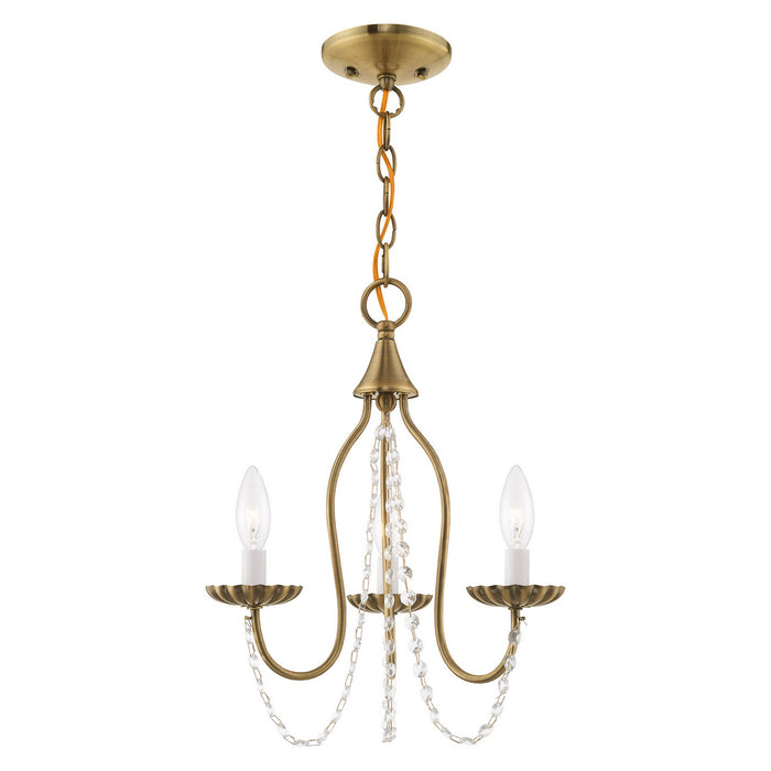 Livex Lighting - 40793-01 - Three Light Mini Chandelier - Alessia - Antique Brass