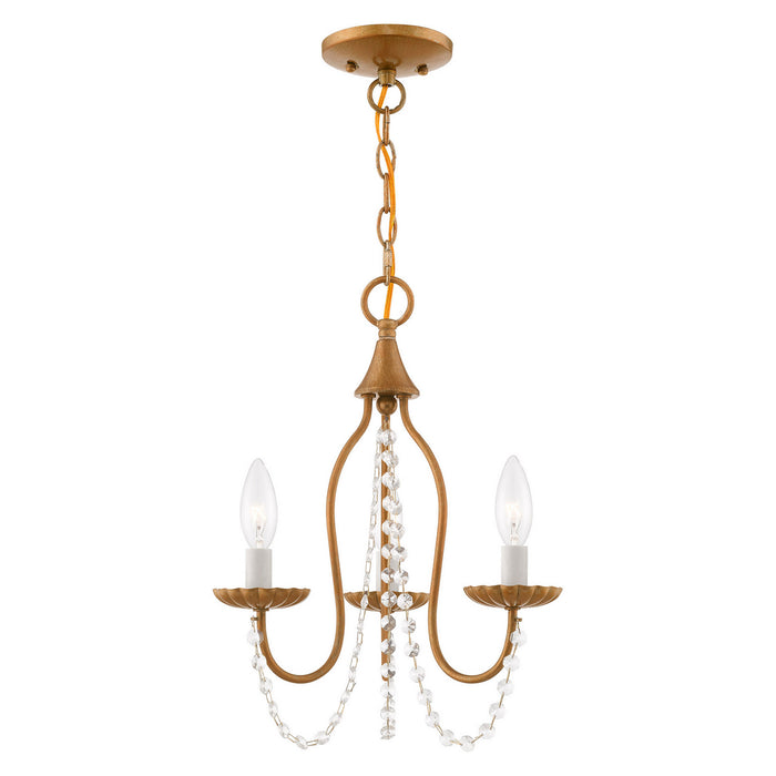 Livex Lighting - 40793-48 - Three Light Mini Chandelier - Alessia - Antique Gold Leaf