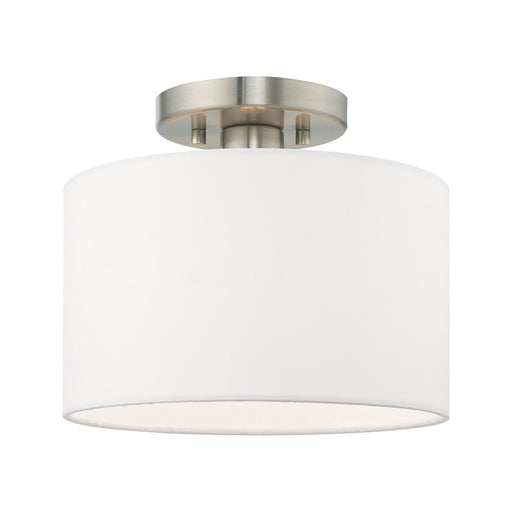 Livex Lighting - 41095-91 - One Light Ceiling Mount - Clark - Brushed Nickel