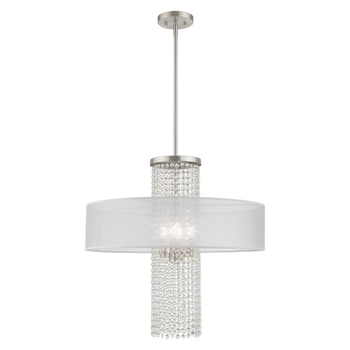 Livex Lighting - 41122-91 - Four Light Pendant - Bella Vista - Brushed Nickel