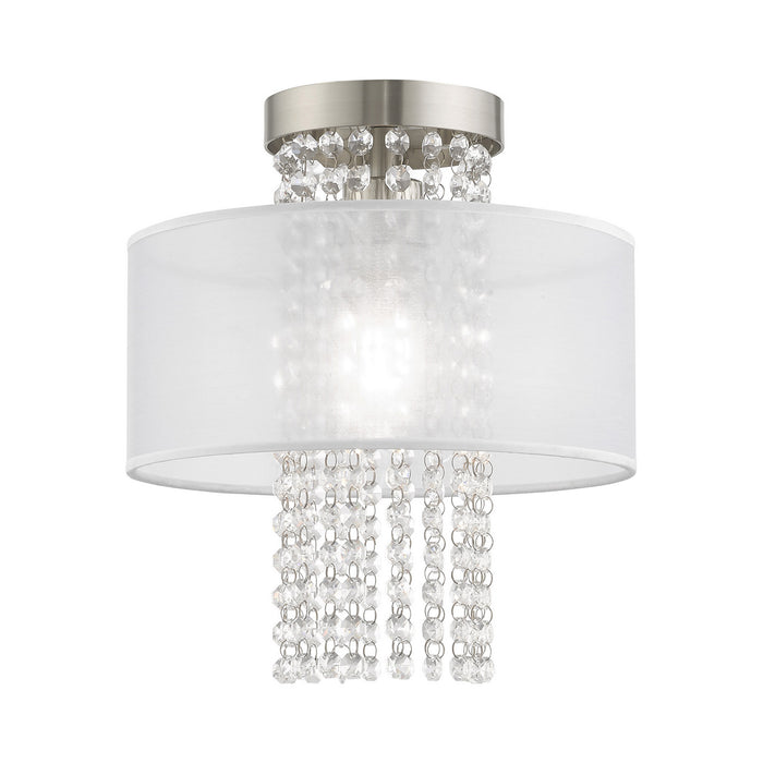 Livex Lighting - 41124-91 - One Light Ceiling Mount - Bella Vista - Brushed Nickel
