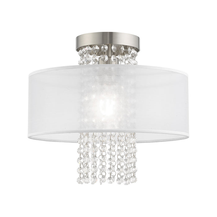 Livex Lighting - 41125-91 - One Light Ceiling Mount - Bella Vista - Brushed Nickel