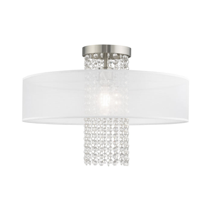 Livex Lighting - 41127-91 - One Light Ceiling Mount - Bella Vista - Brushed Nickel