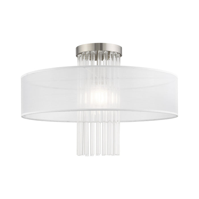Livex Lighting - 41147-91 - One Light Ceiling Mount - Alexis - Brushed Nickel