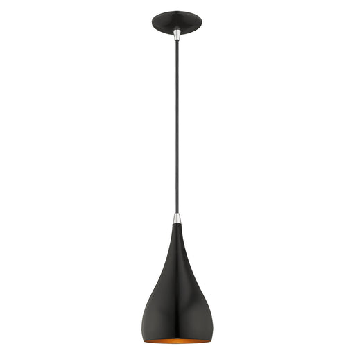 Livex Lighting - 41171-68 - One Light Mini Pendant - Metal Shade Mini Pendants - Shiny Black