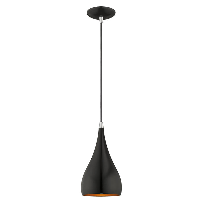 Livex Lighting - 41171-68 - One Light Mini Pendant - Metal Shade Mini Pendants - Shiny Black