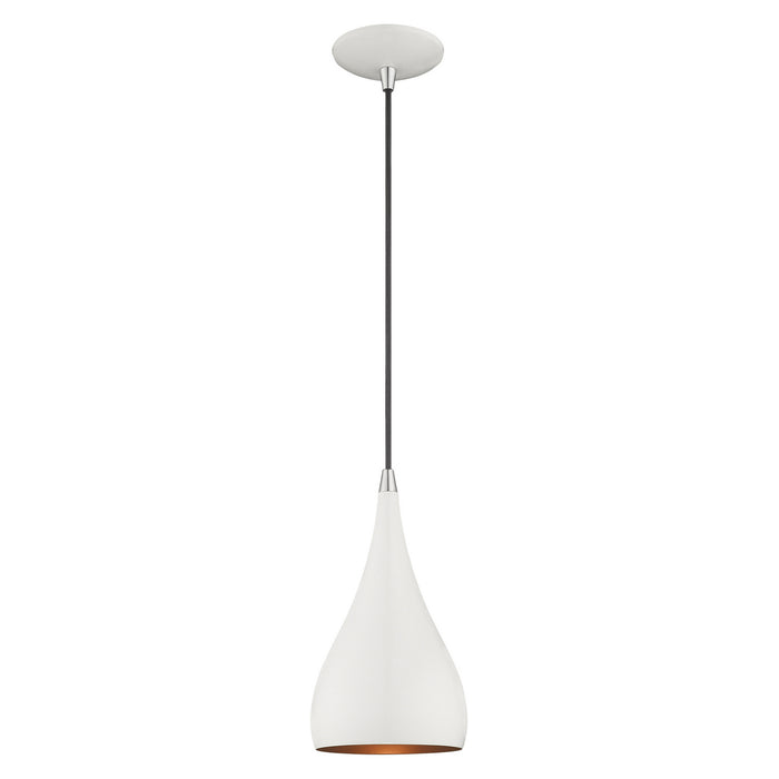 Livex Lighting - 41171-69 - One Light Mini Pendant - Metal Shade Mini Pendants - Shiny White