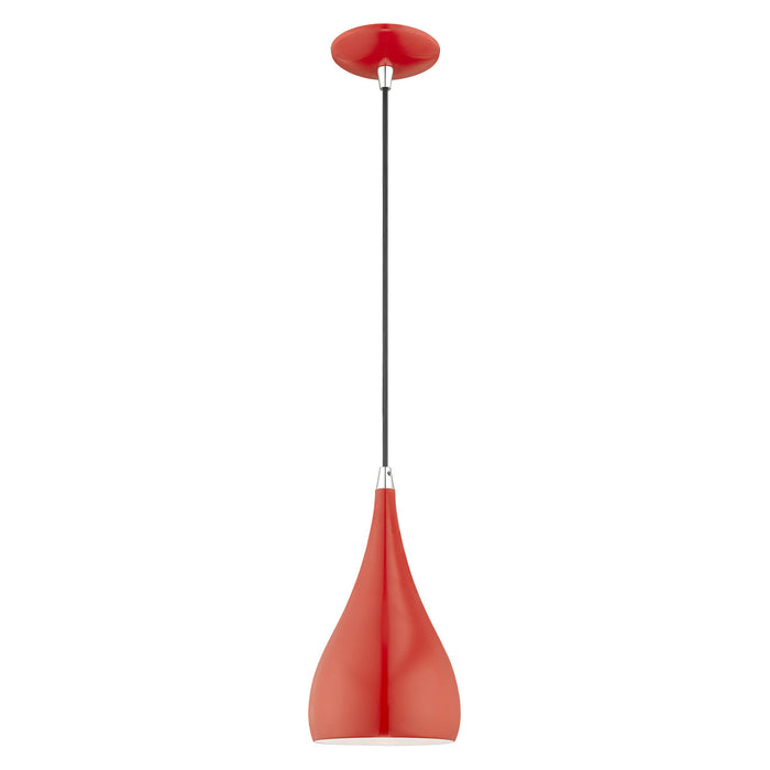 Livex Lighting - 41171-72 - One Light Mini Pendant - Metal Shade Mini Pendants - Shiny Red