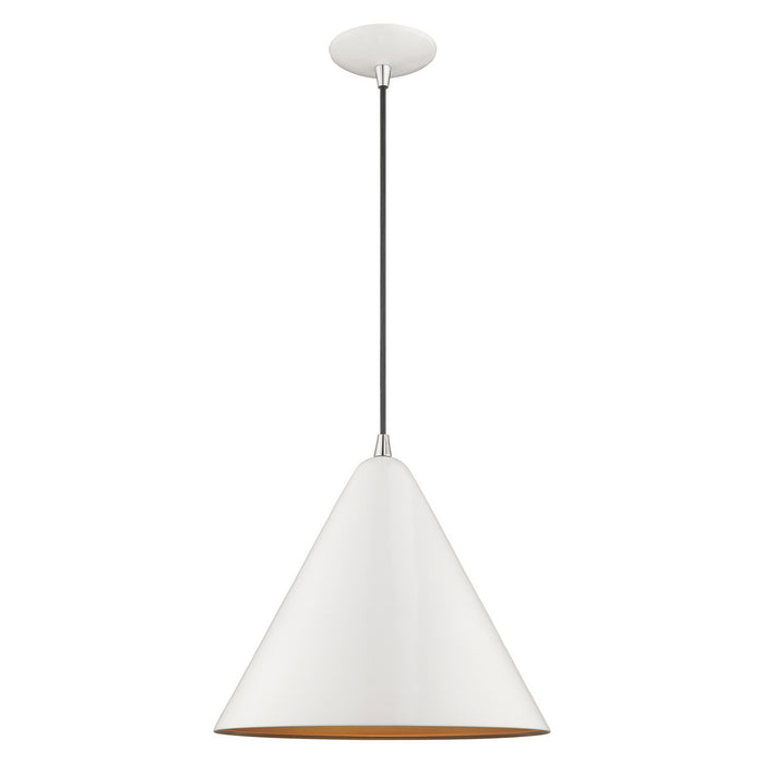 Livex Lighting - 41176-69 - One Light Mini Pendant - Metal Shade Mini Pendants - Shiny White