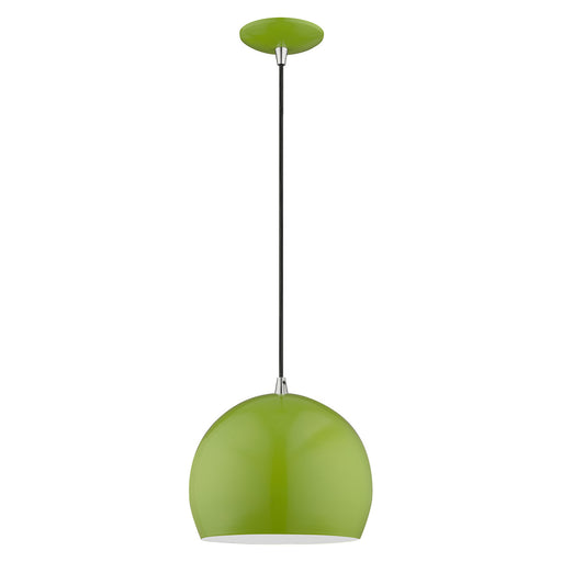 Livex Lighting - 41181-78 - One Light Mini Pendant - Metal Shade Mini Pendants - Shiny Apple Green