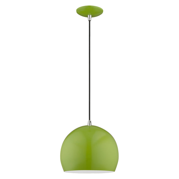 Livex Lighting - 41181-78 - One Light Mini Pendant - Metal Shade Mini Pendants - Shiny Apple Green