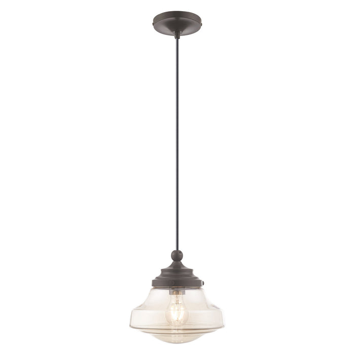 Livex Lighting - 41223-92 - One Light Mini Pendant - Art Glass Mini Pendants - English Bronze